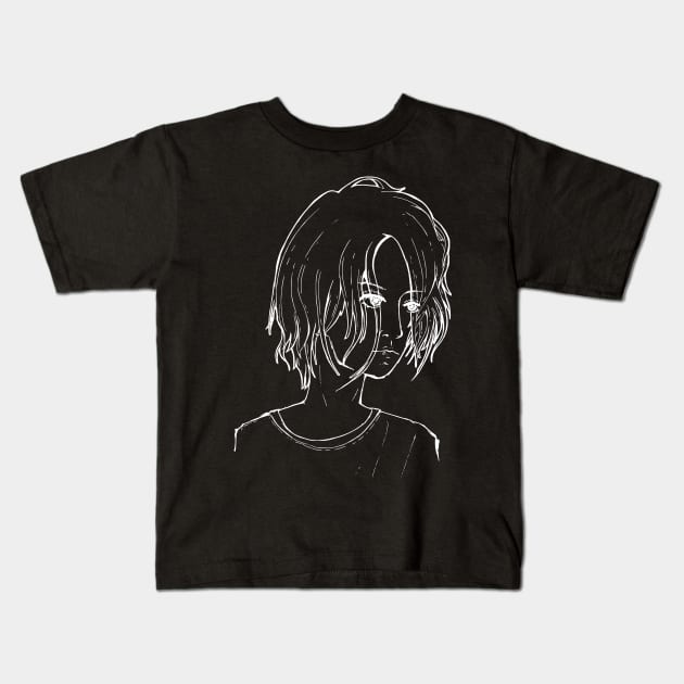 Portrait line art Kids T-Shirt by TKDoodle